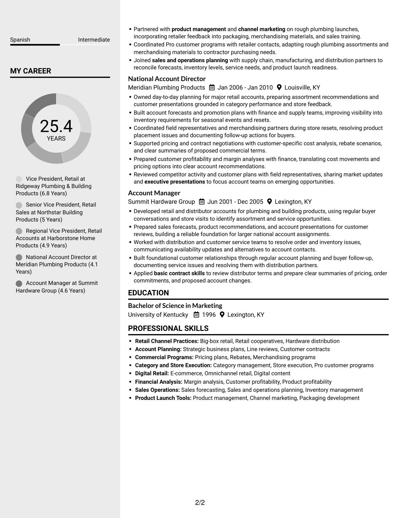 Resume example — page 2