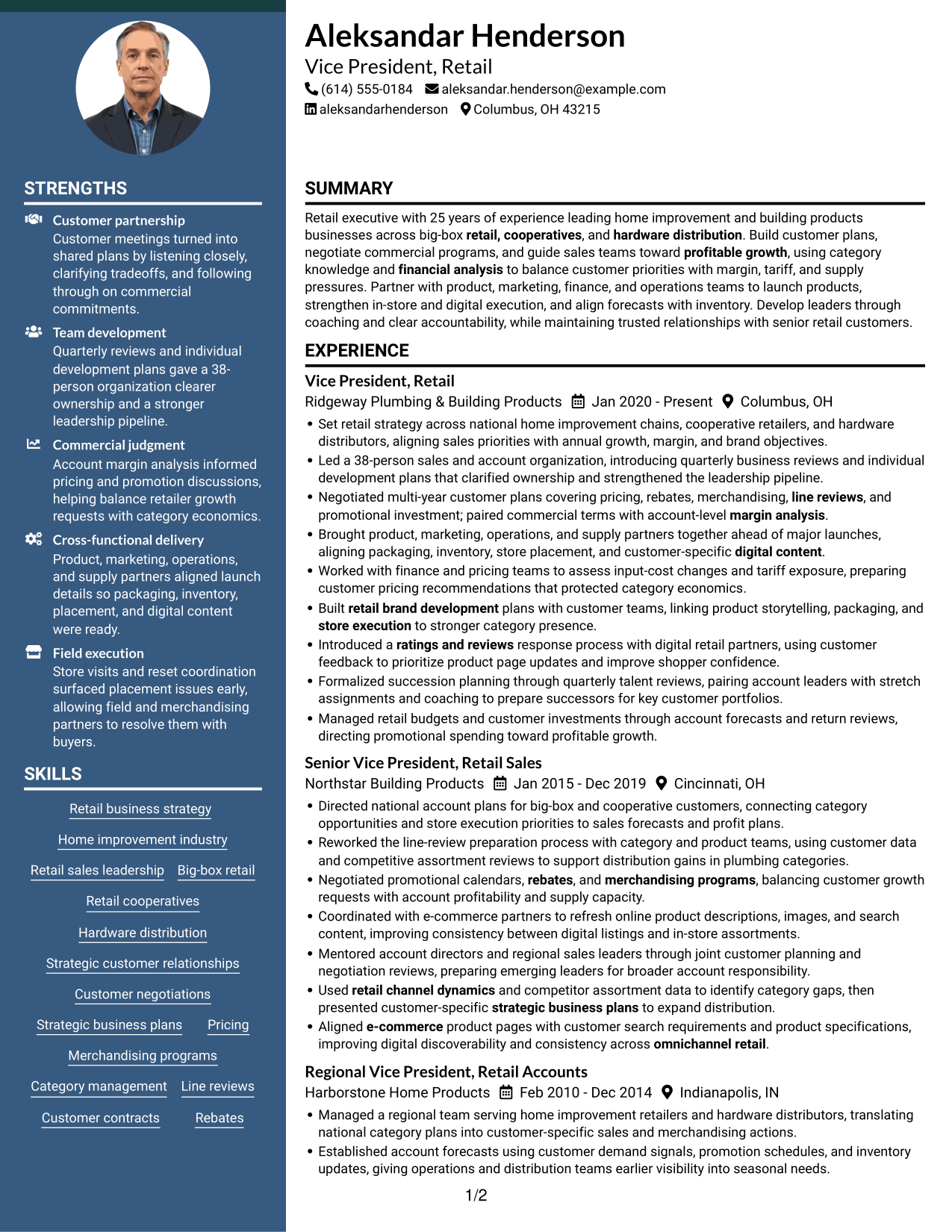 Resume example — page 1