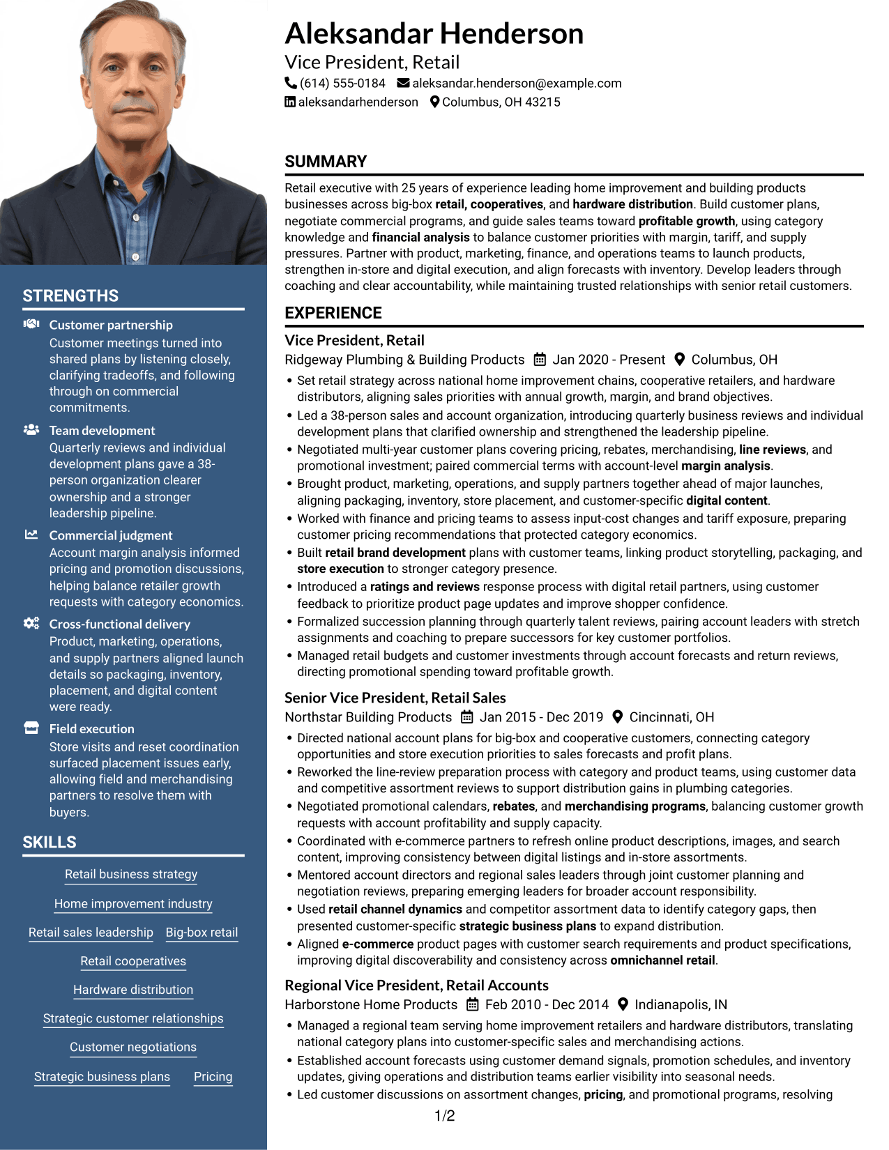 Resume example — page 1