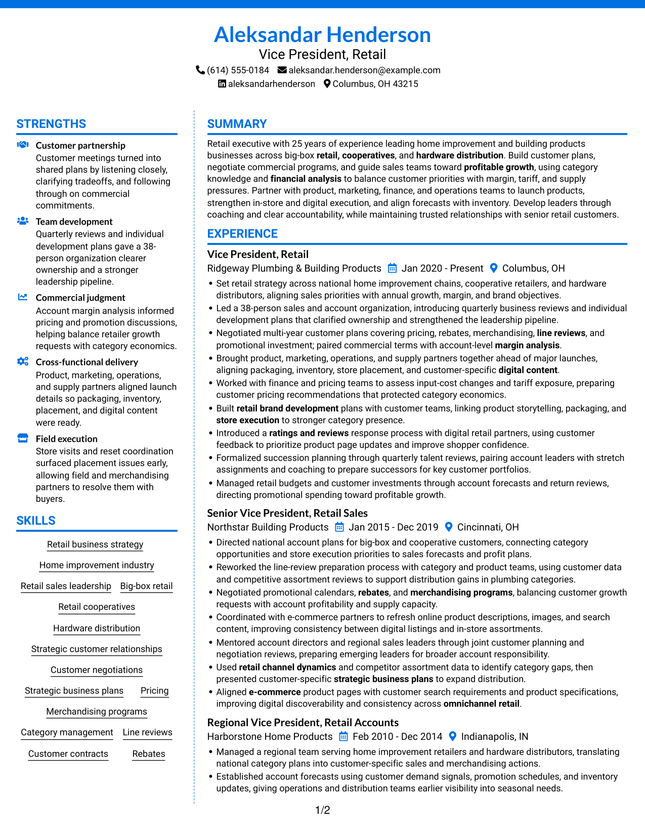 Resume example — page 1