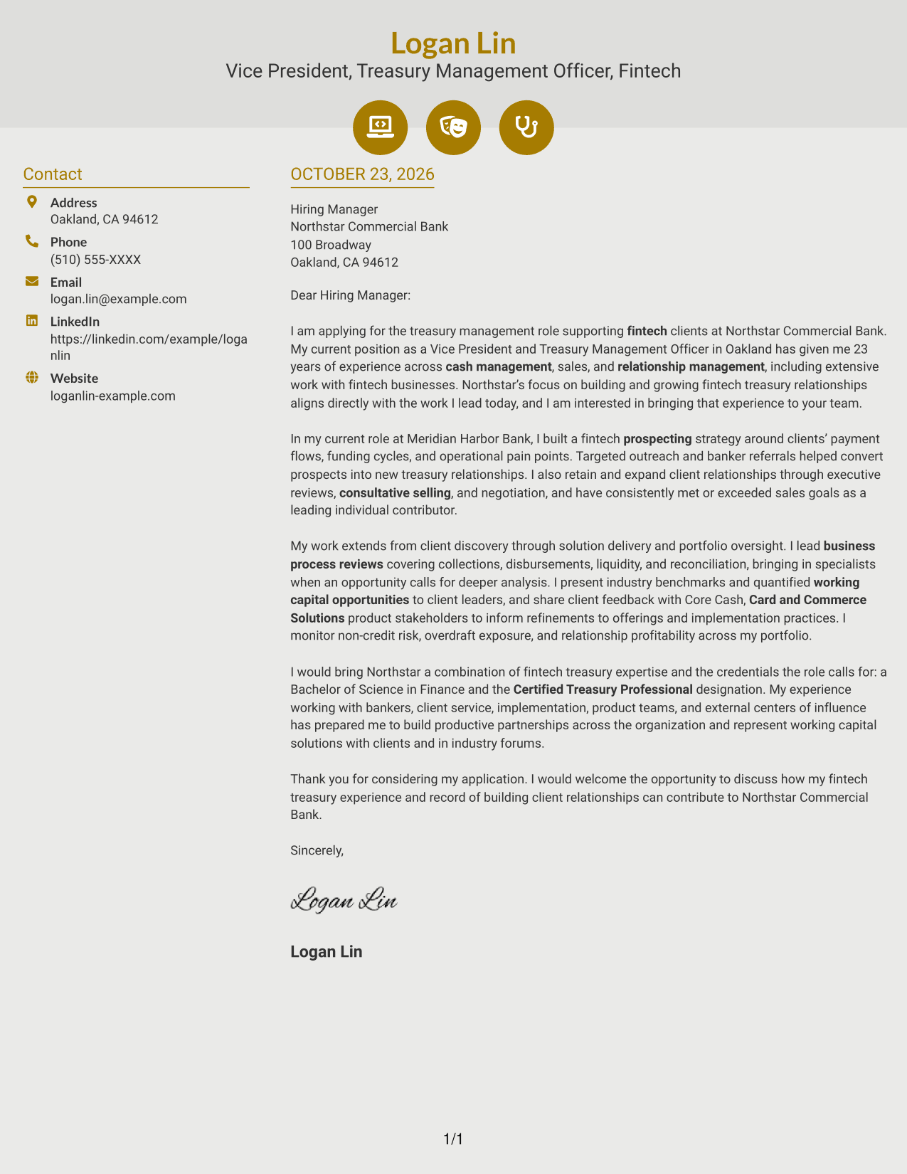 Cover letter example — page 1