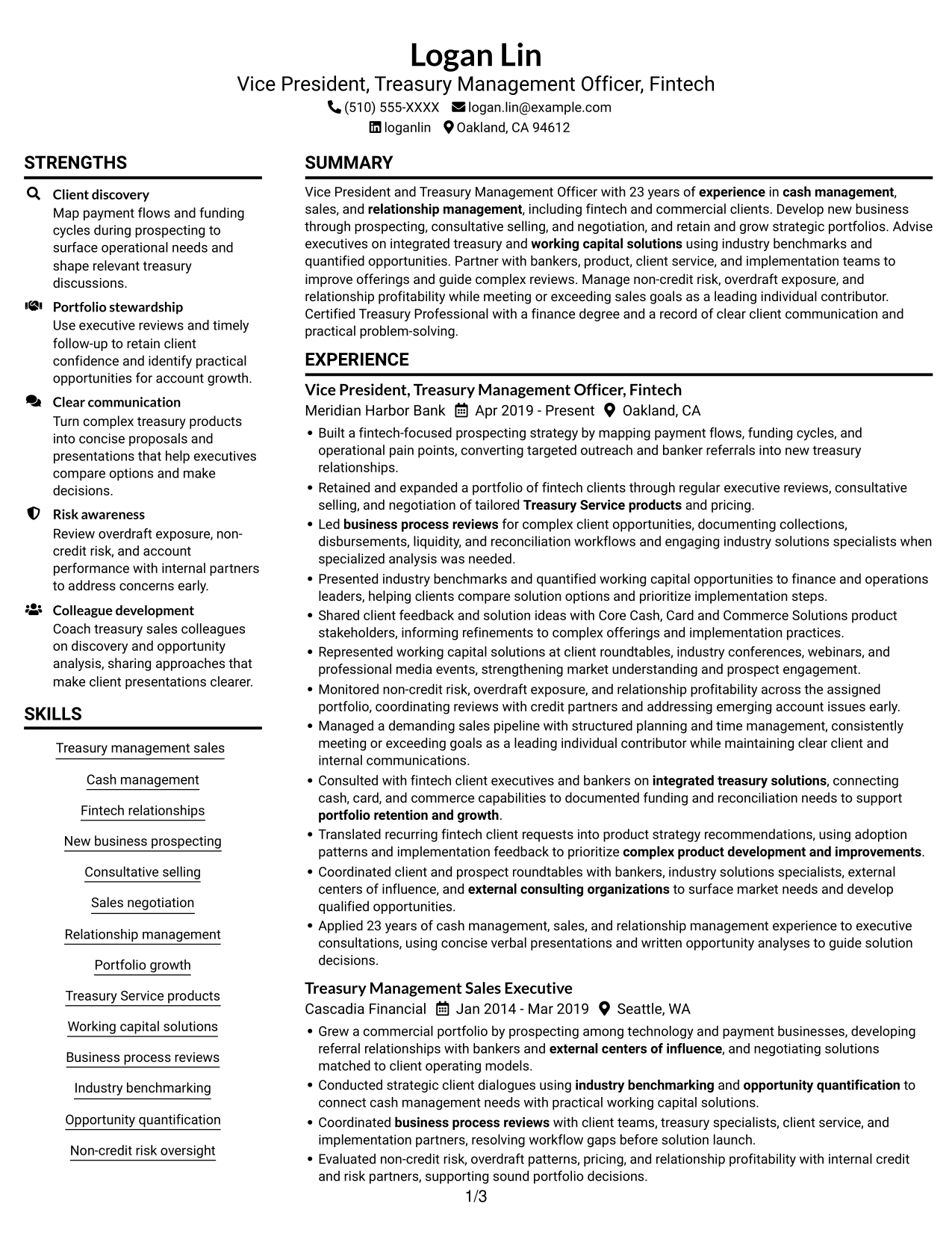 Resume example — page 1