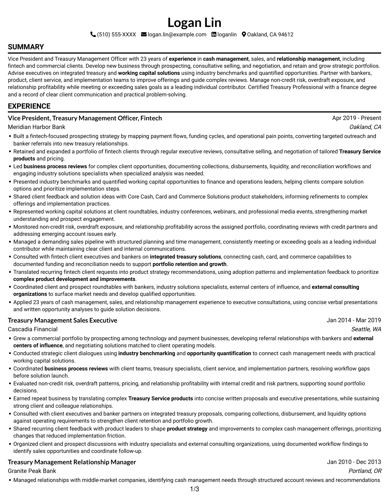 Resume example — page 1