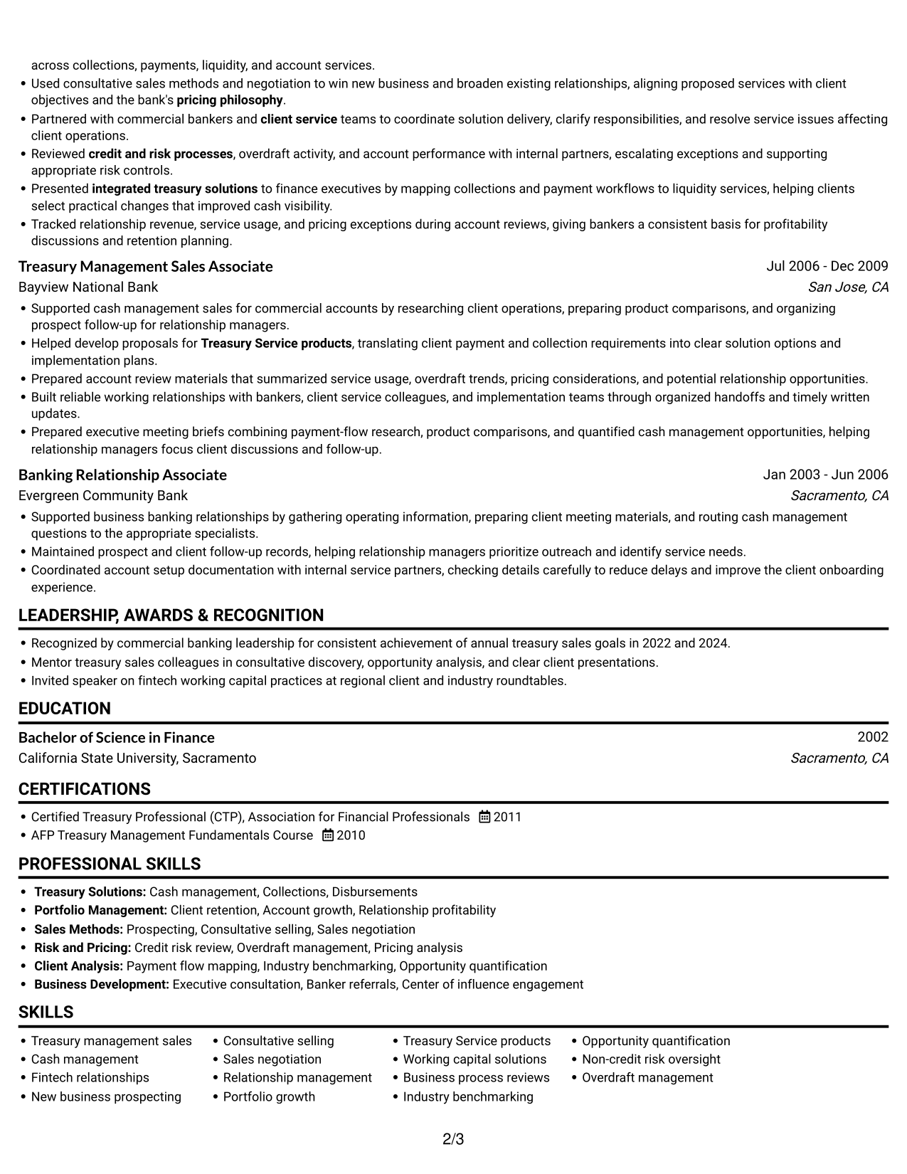 Resume example — page 2