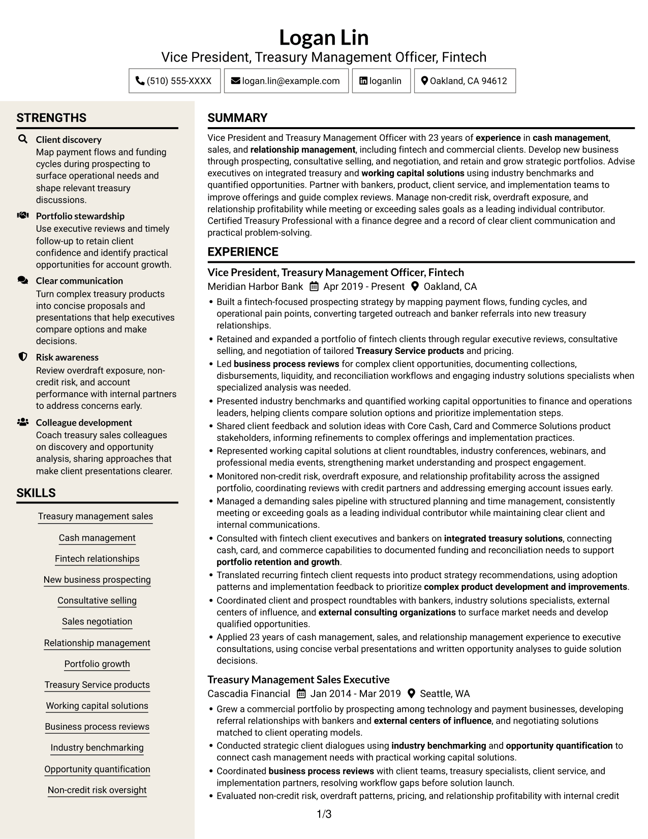 Resume example — page 1