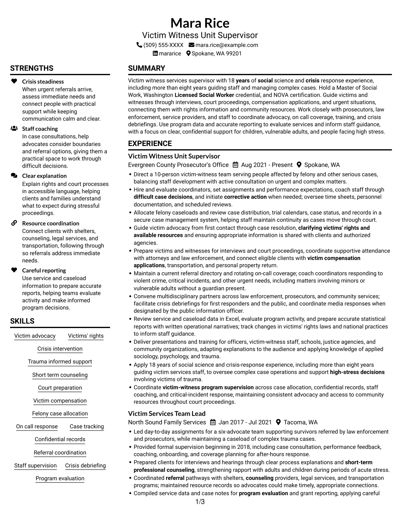 Resume example — page 1