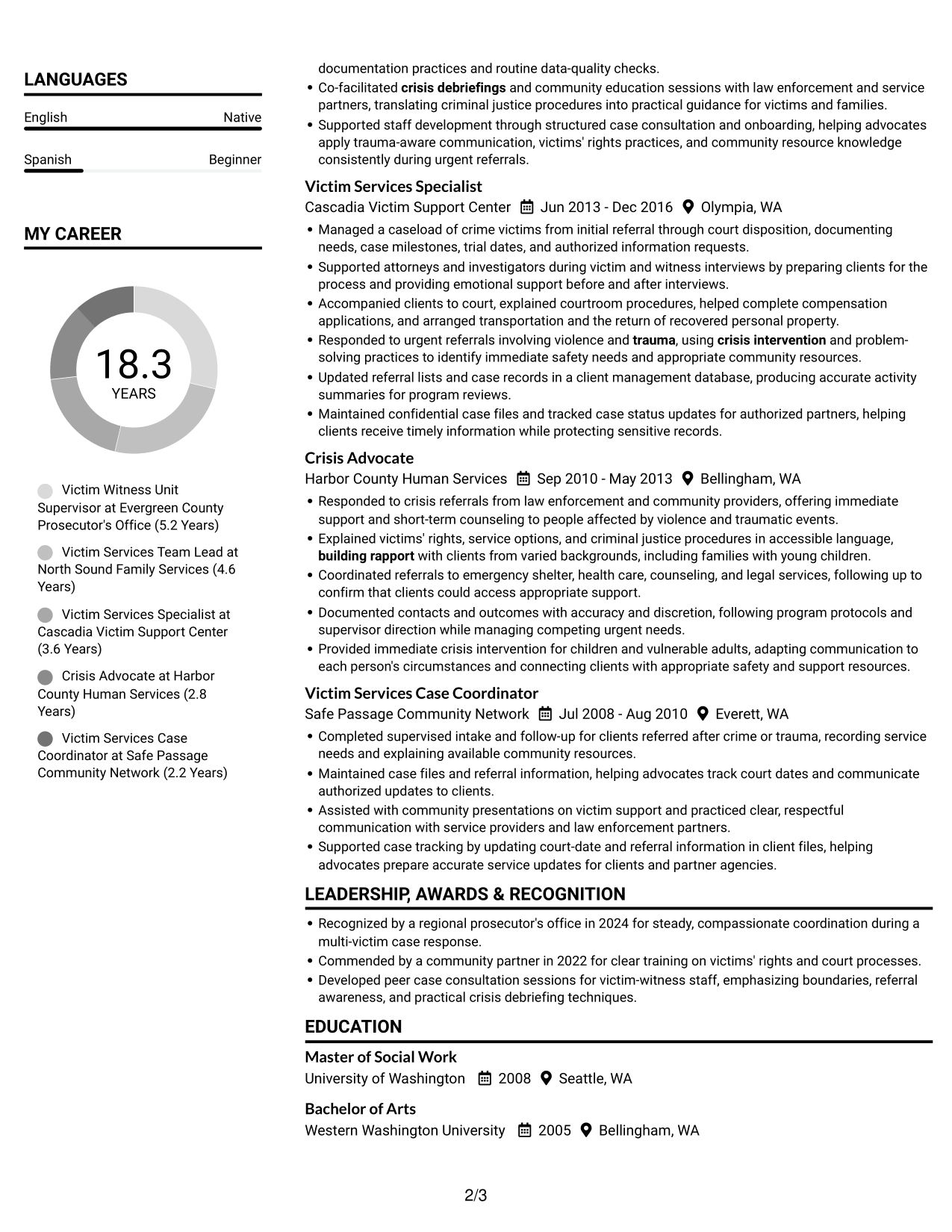 Resume example — page 2