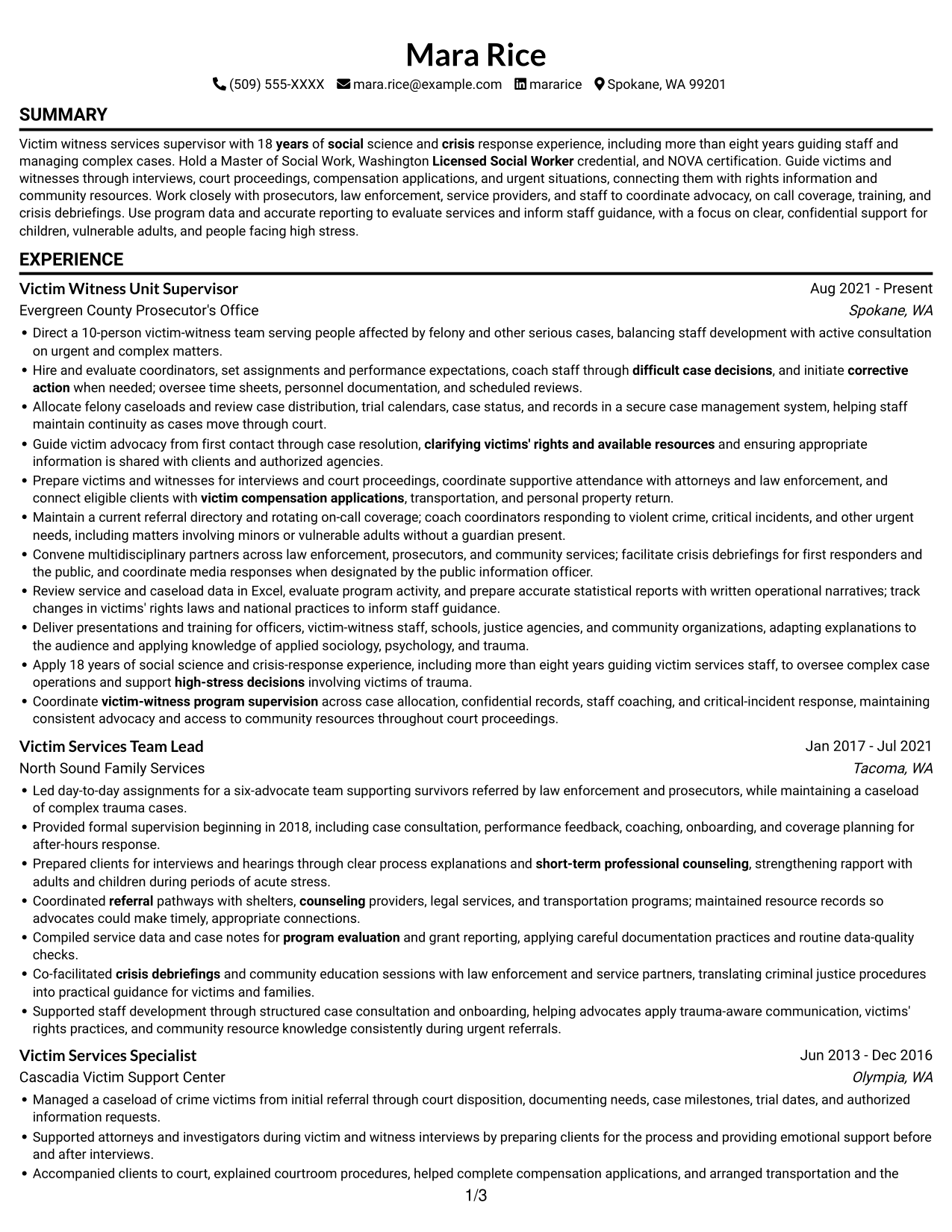 Resume example — page 1