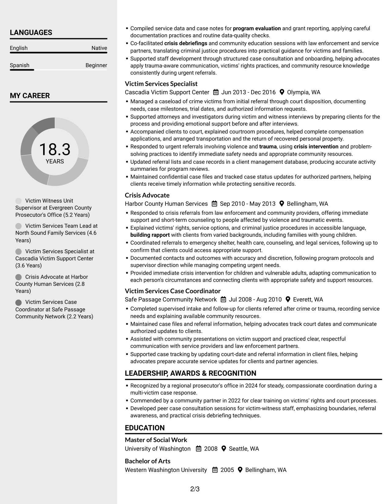 Resume example — page 2