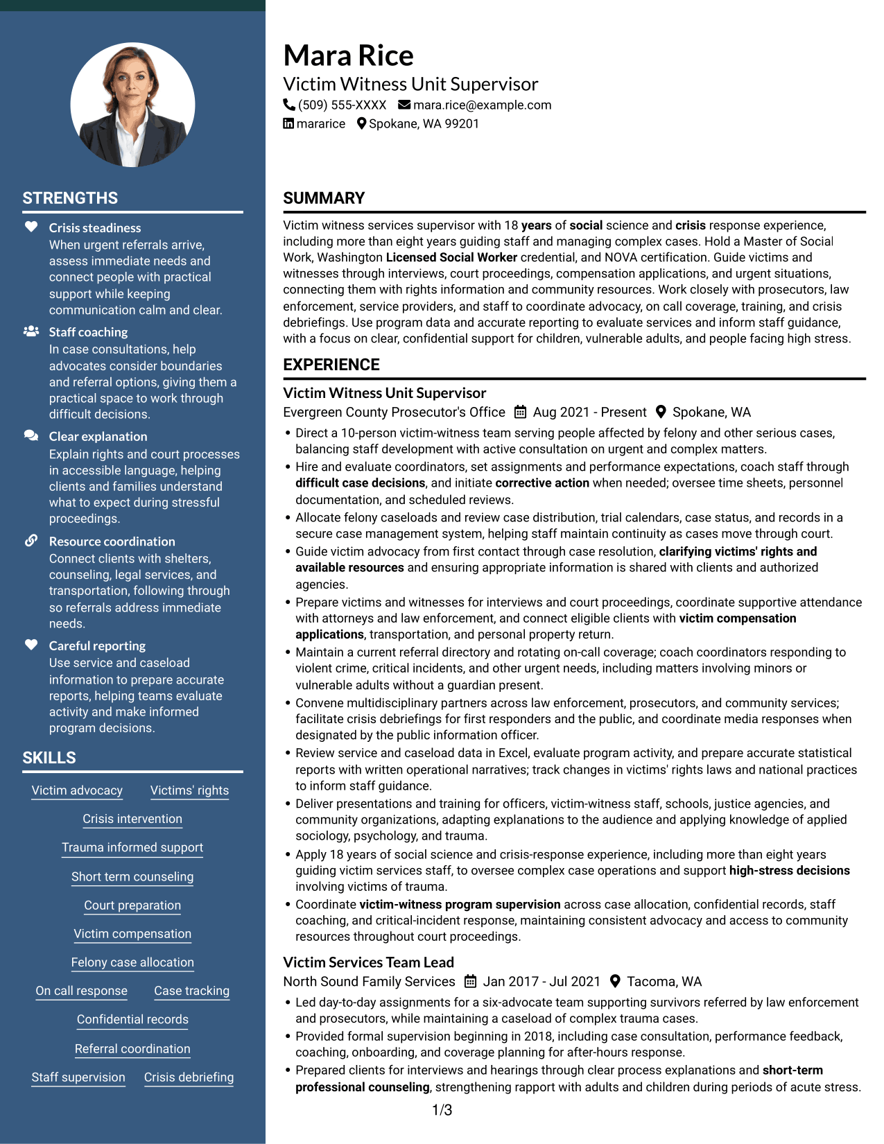Resume example — page 1