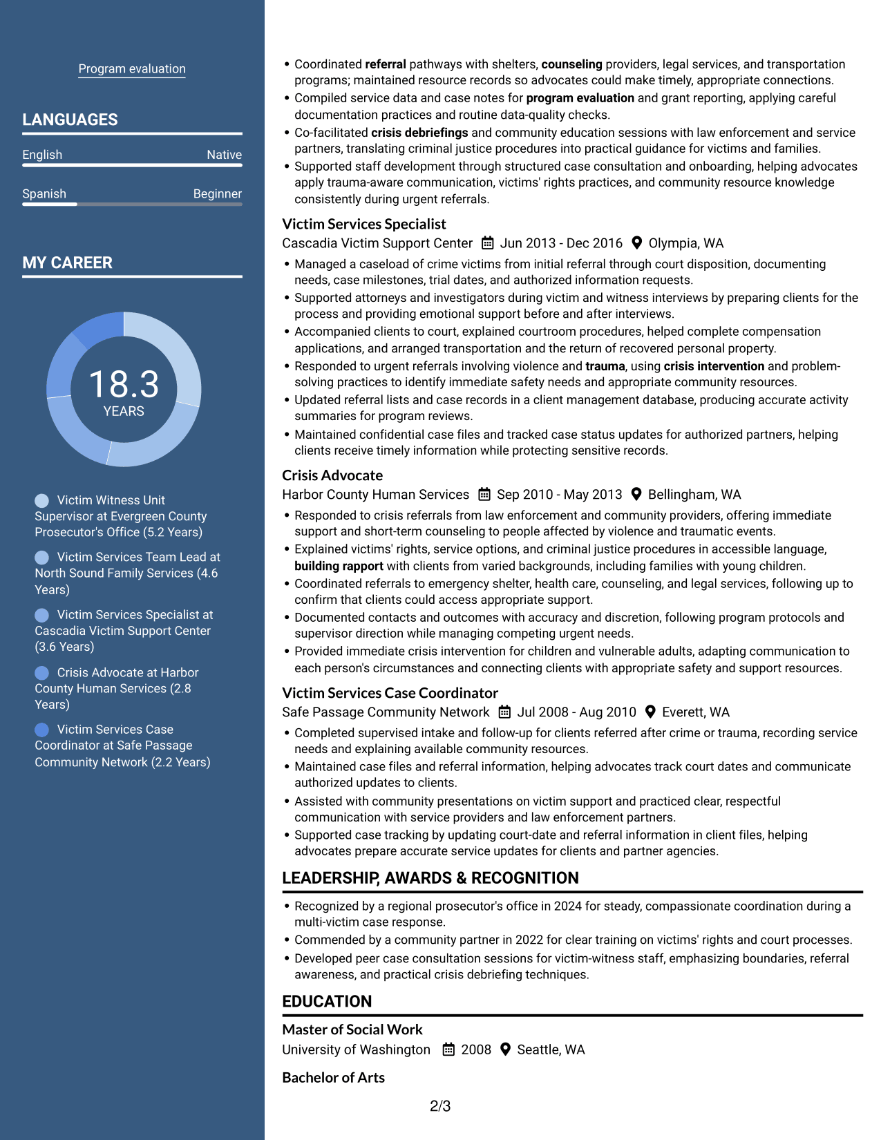 Resume example — page 2