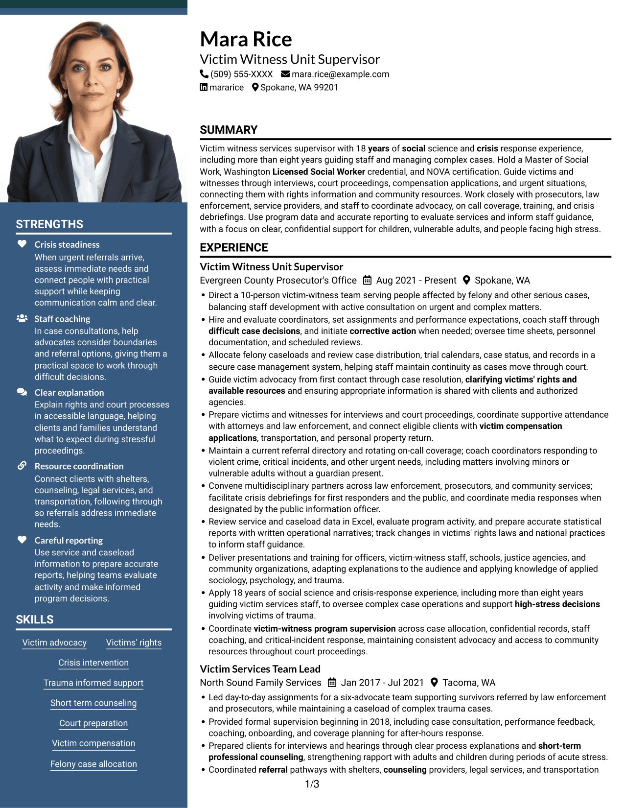 Resume example — page 1