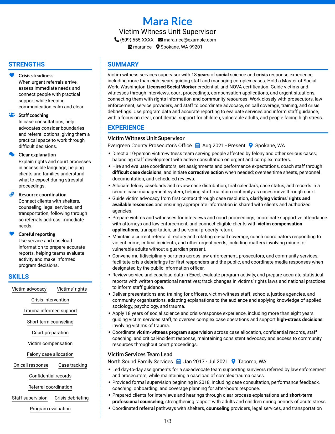 Resume example — page 1