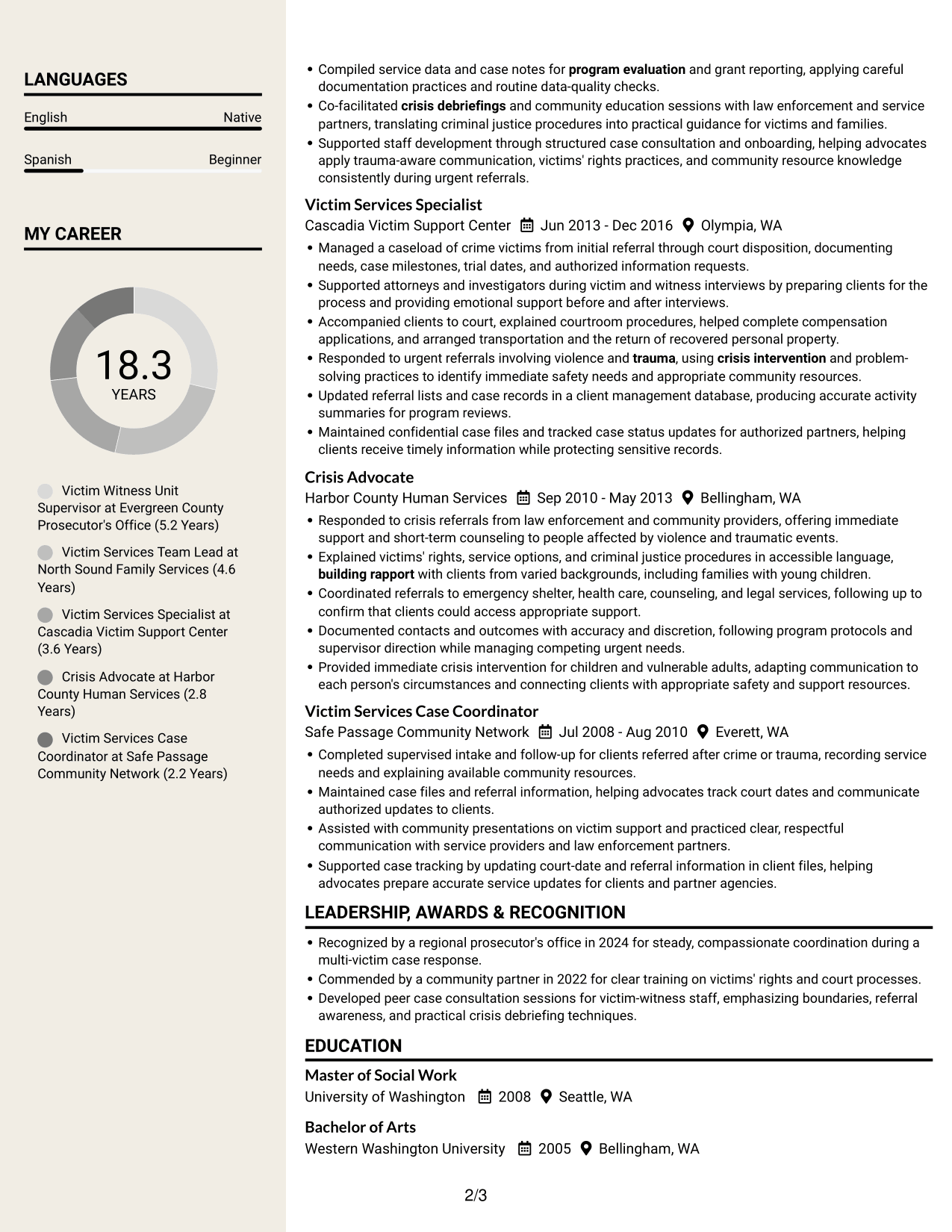 Resume example — page 2