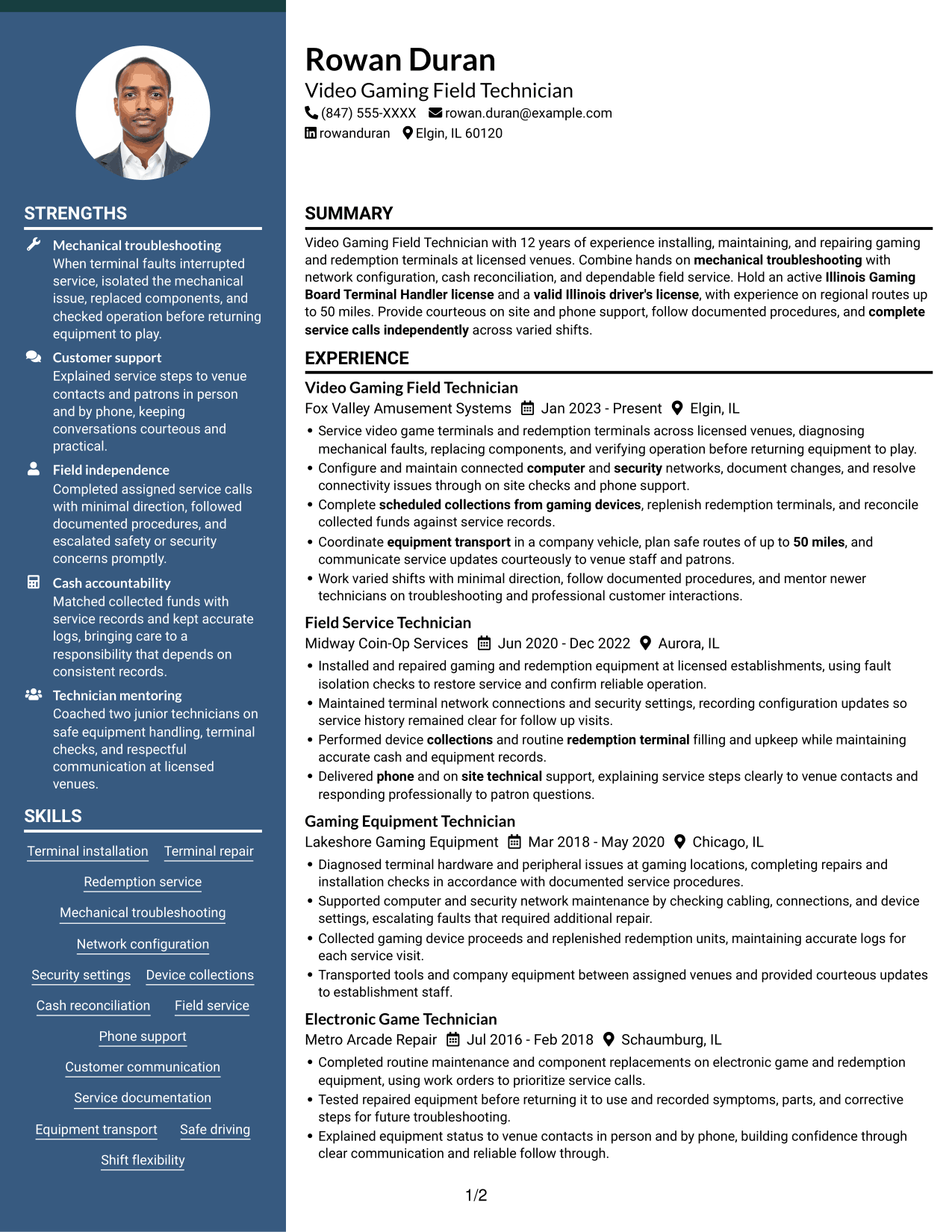 Resume example — page 1