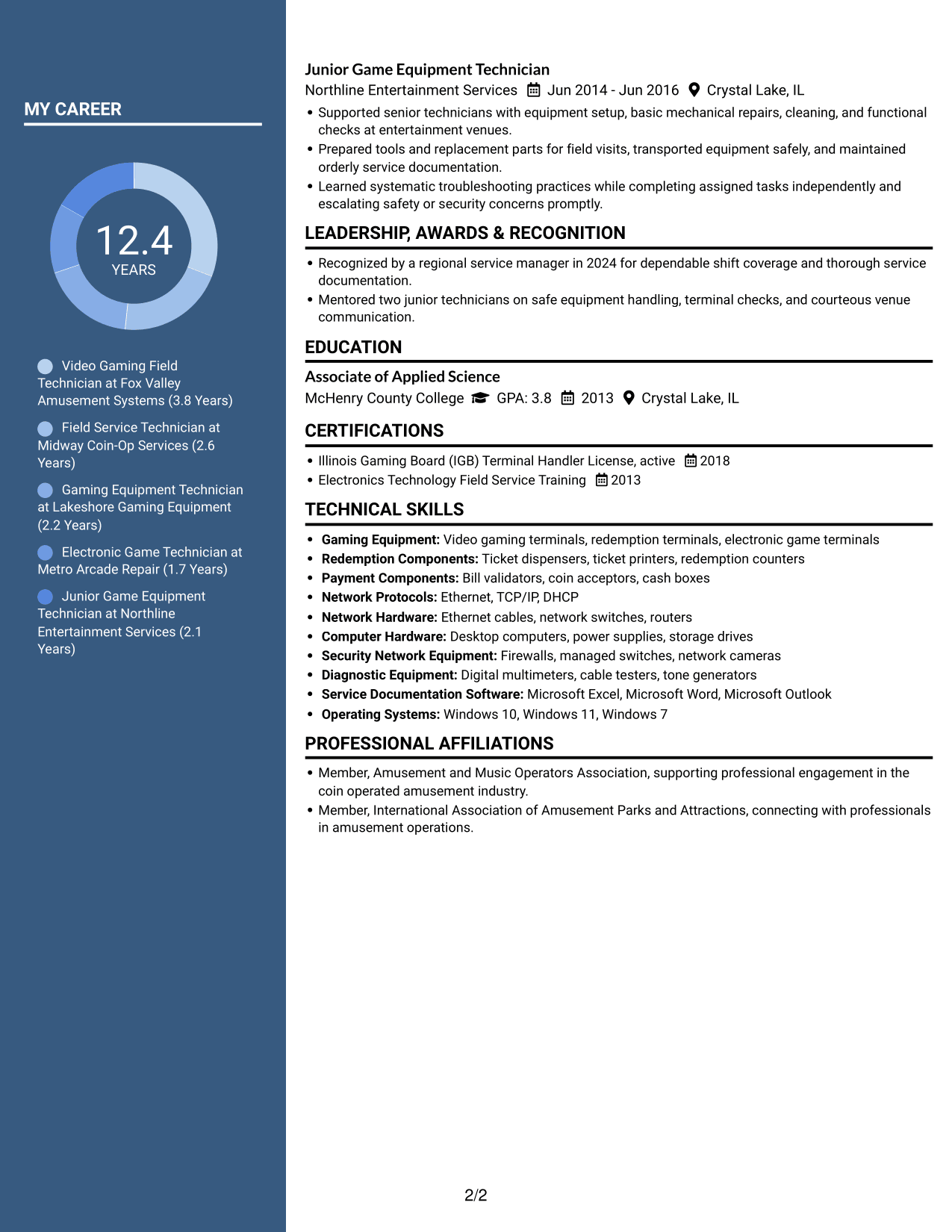 Resume example — page 2