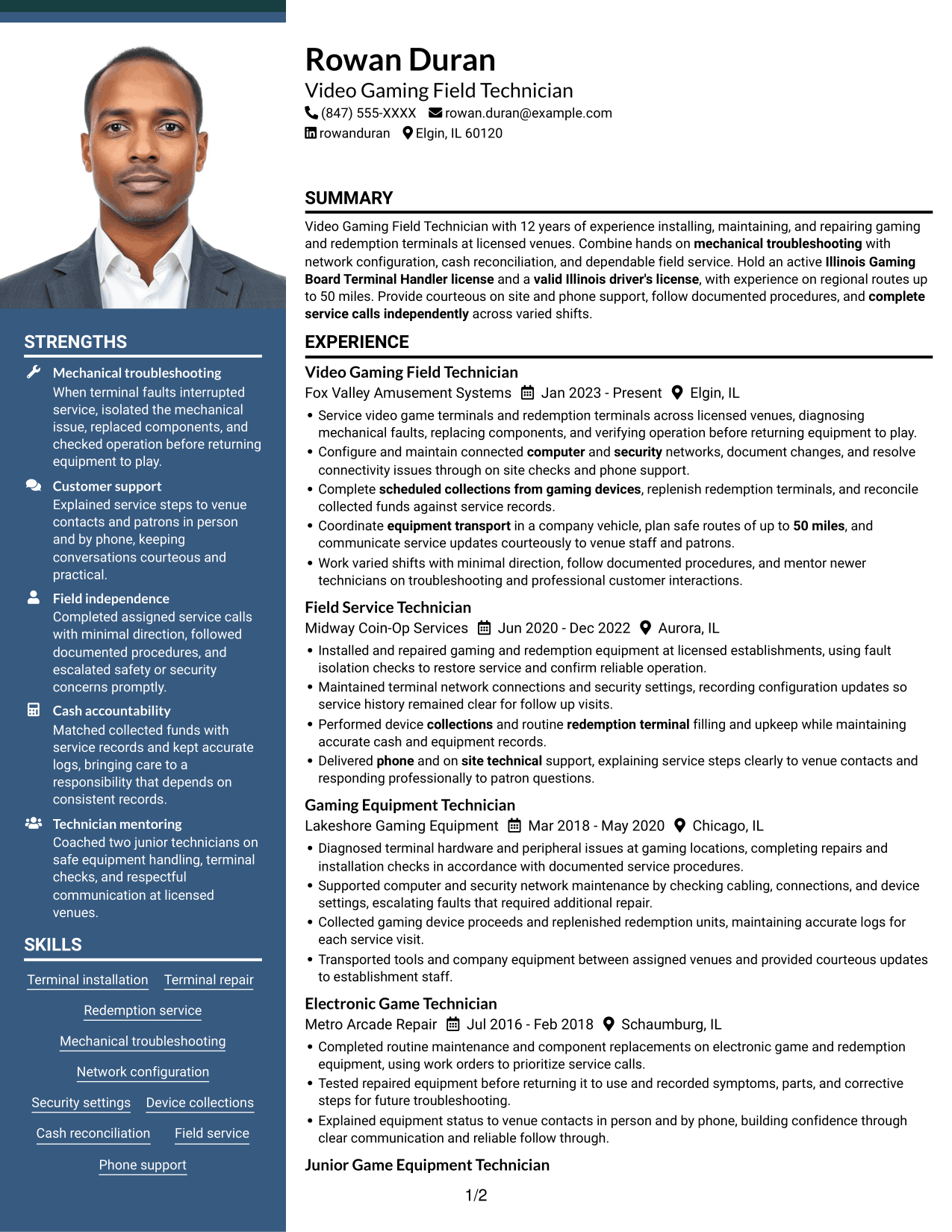 Resume example — page 1