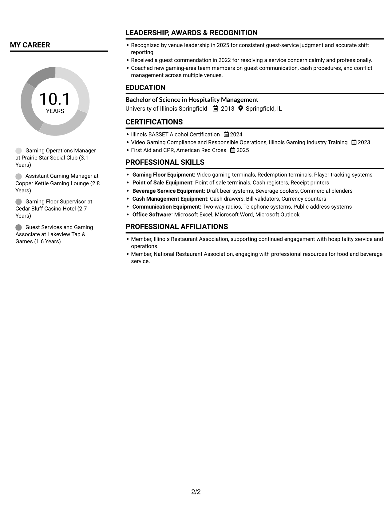 Resume example — page 2