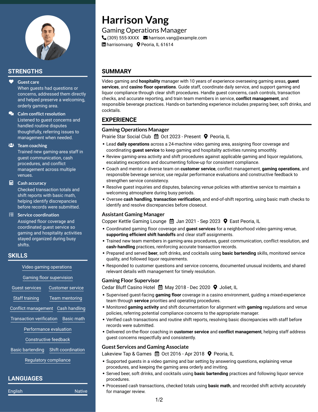 Resume example — page 1