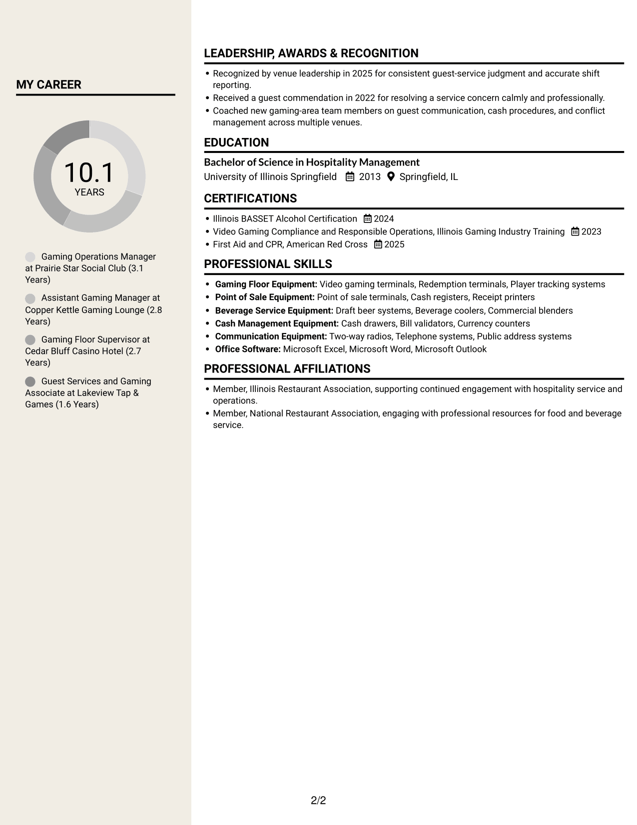 Resume example — page 2