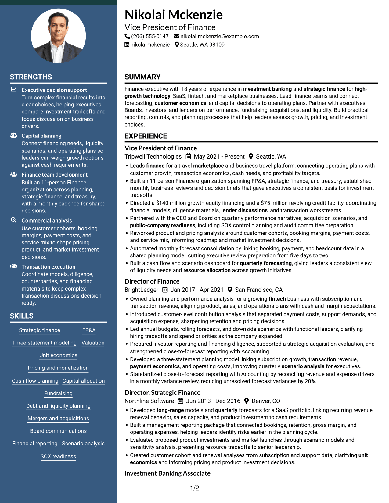 Resume example — page 1