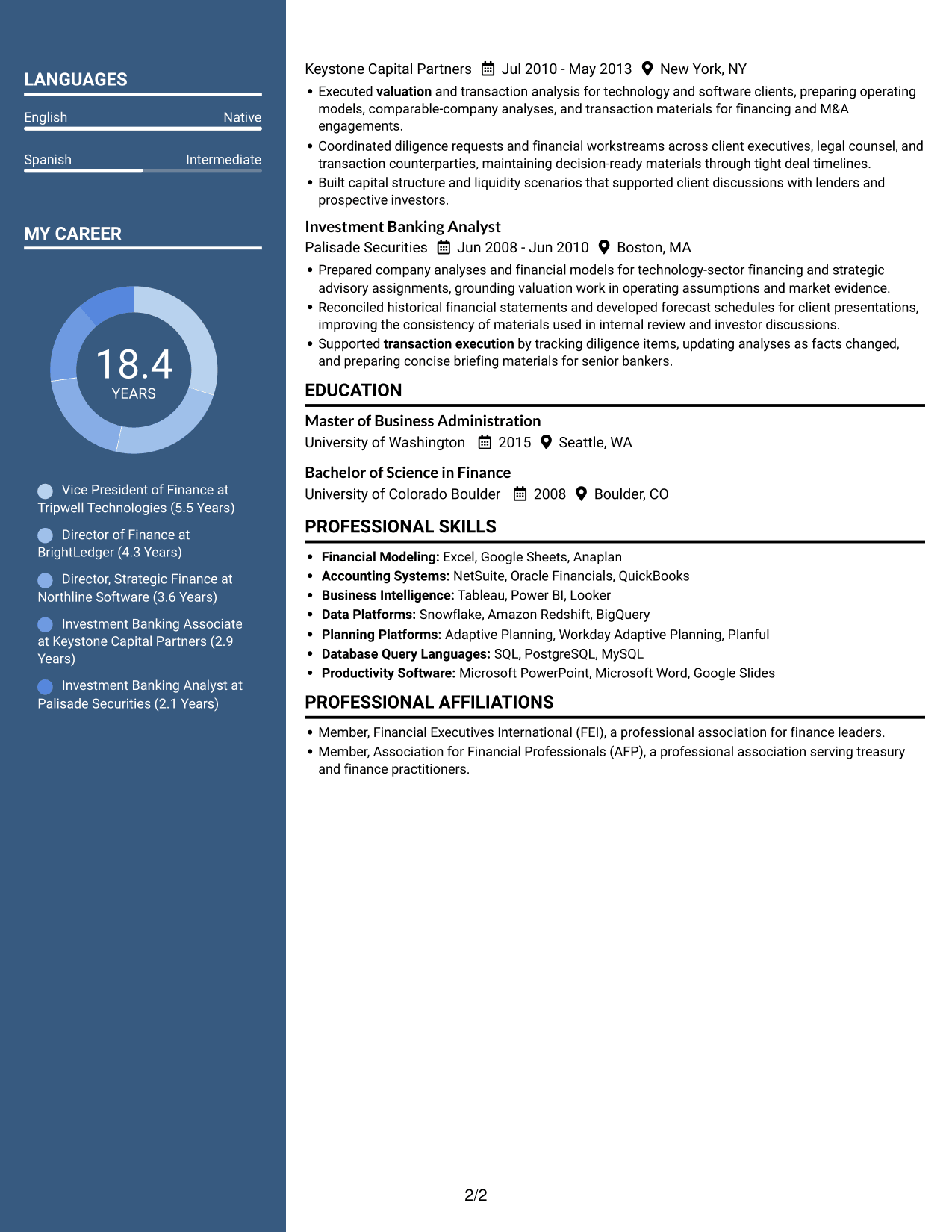 Resume example — page 2