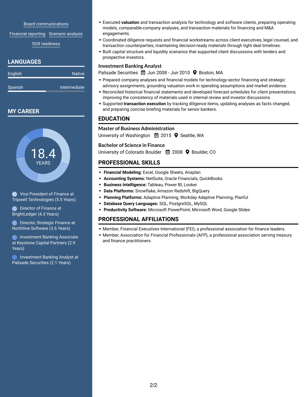 Resume example — page 2