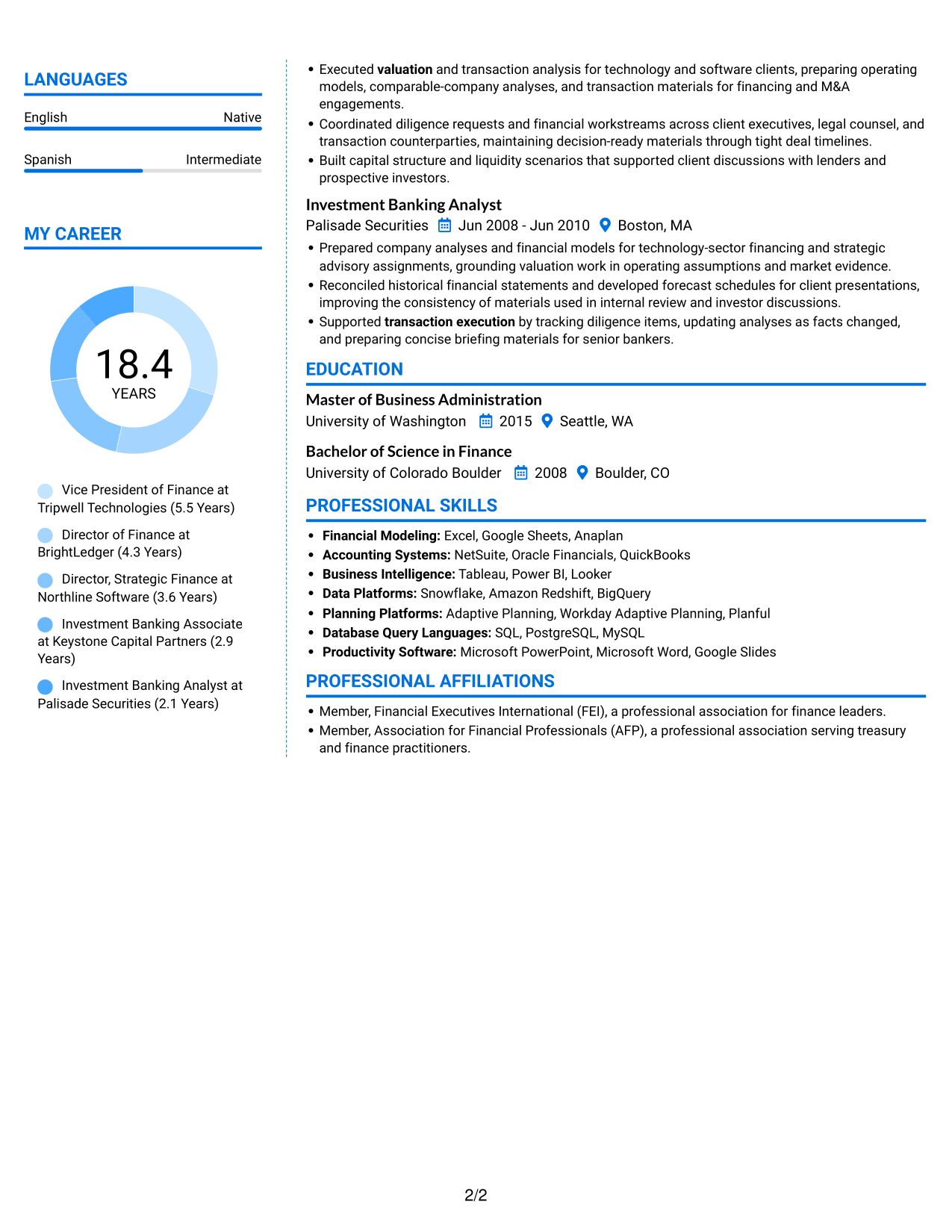 Resume example — page 2