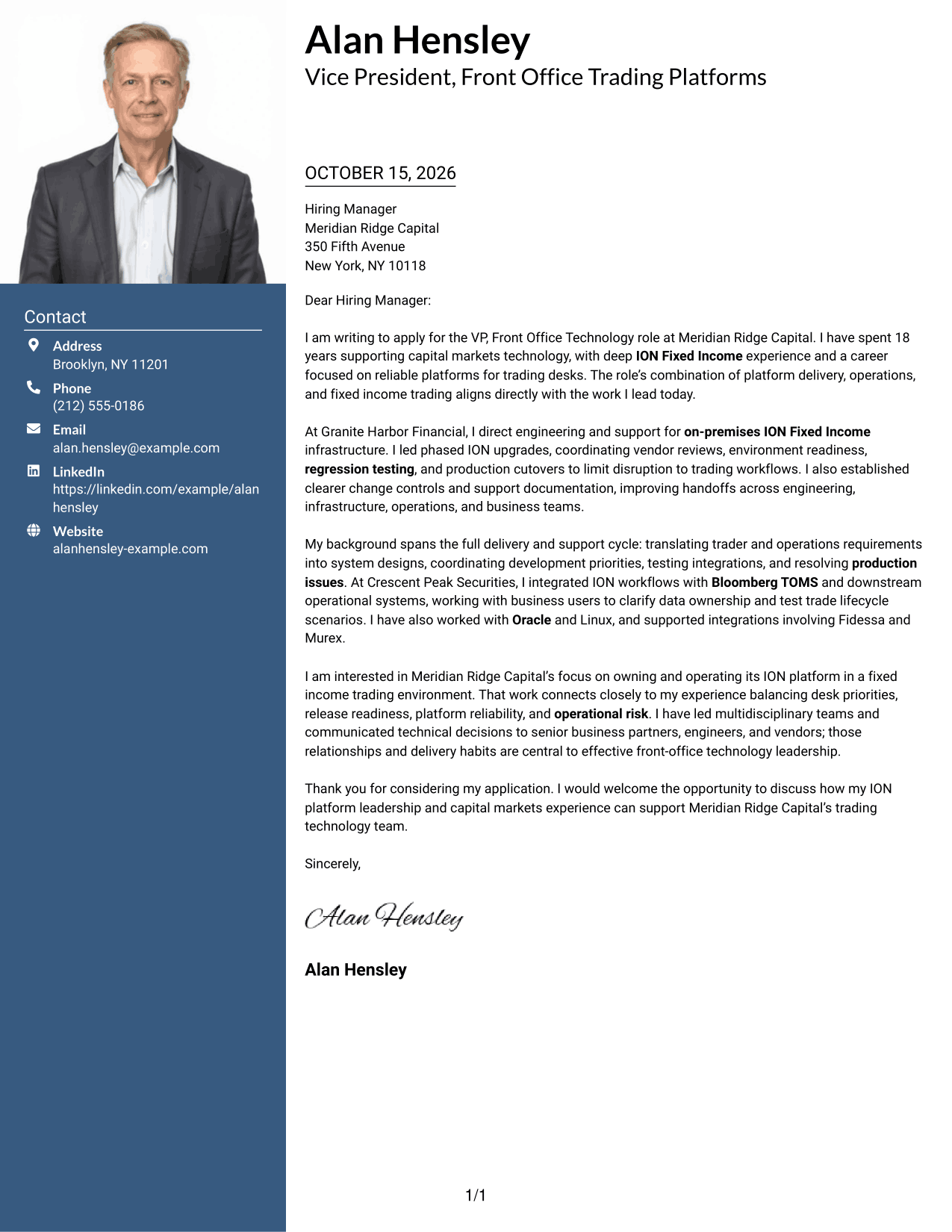 Cover letter example — page 1
