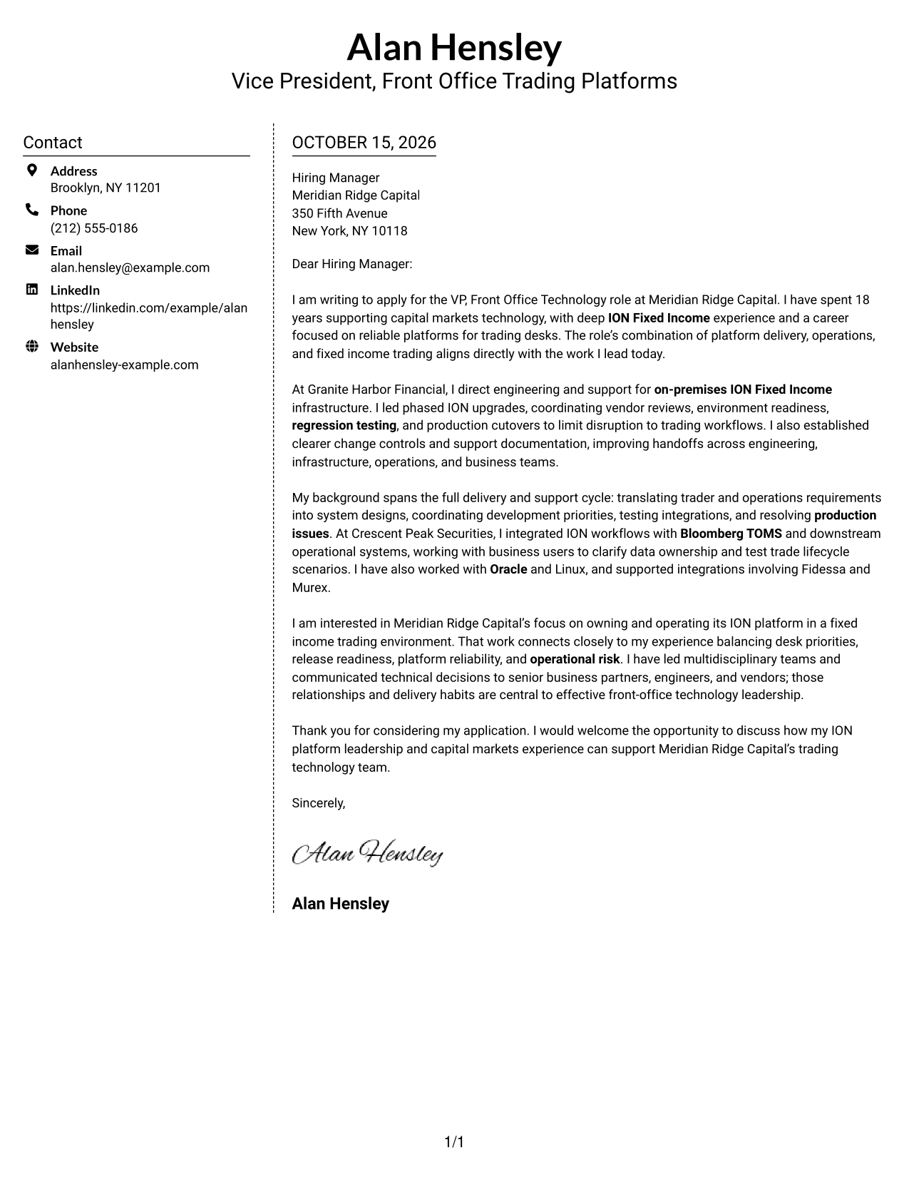 Cover letter example — page 1
