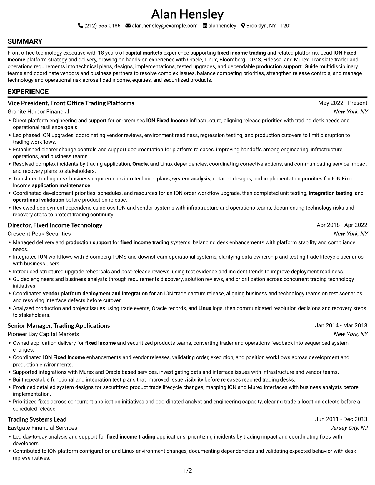 Resume example — page 1