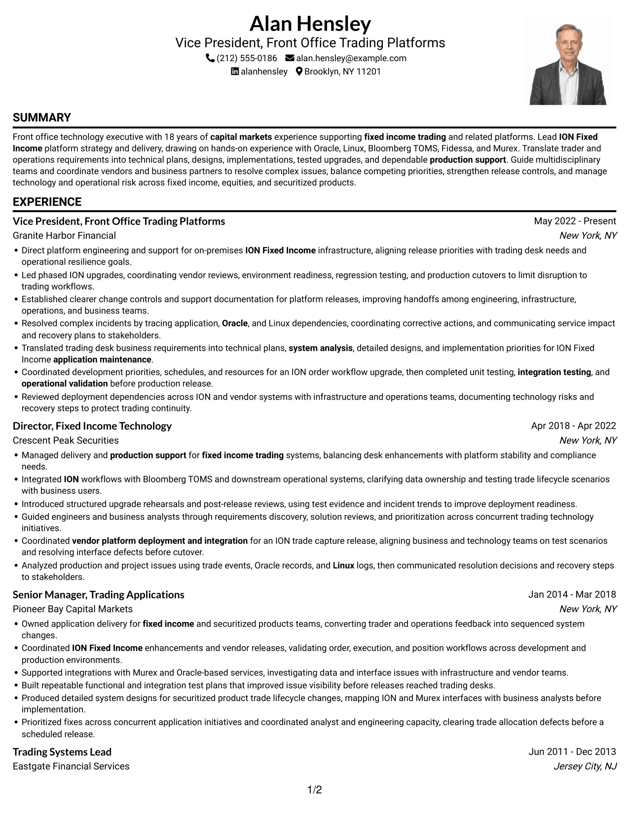 Resume example — page 1