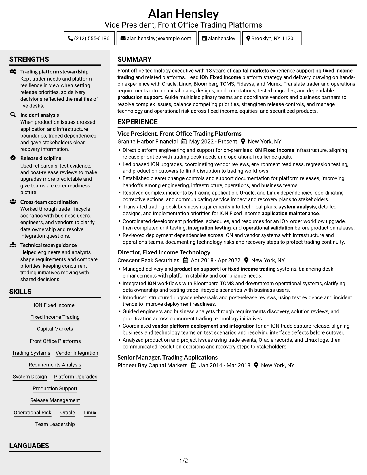 Resume example — page 1