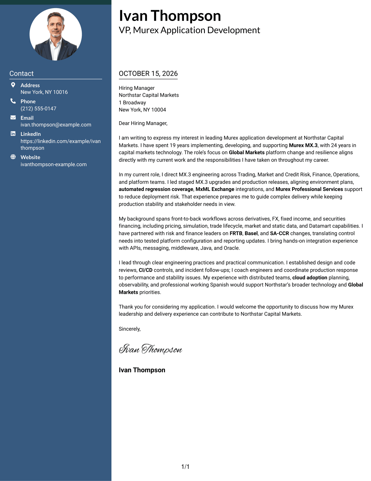 Cover letter example — page 1