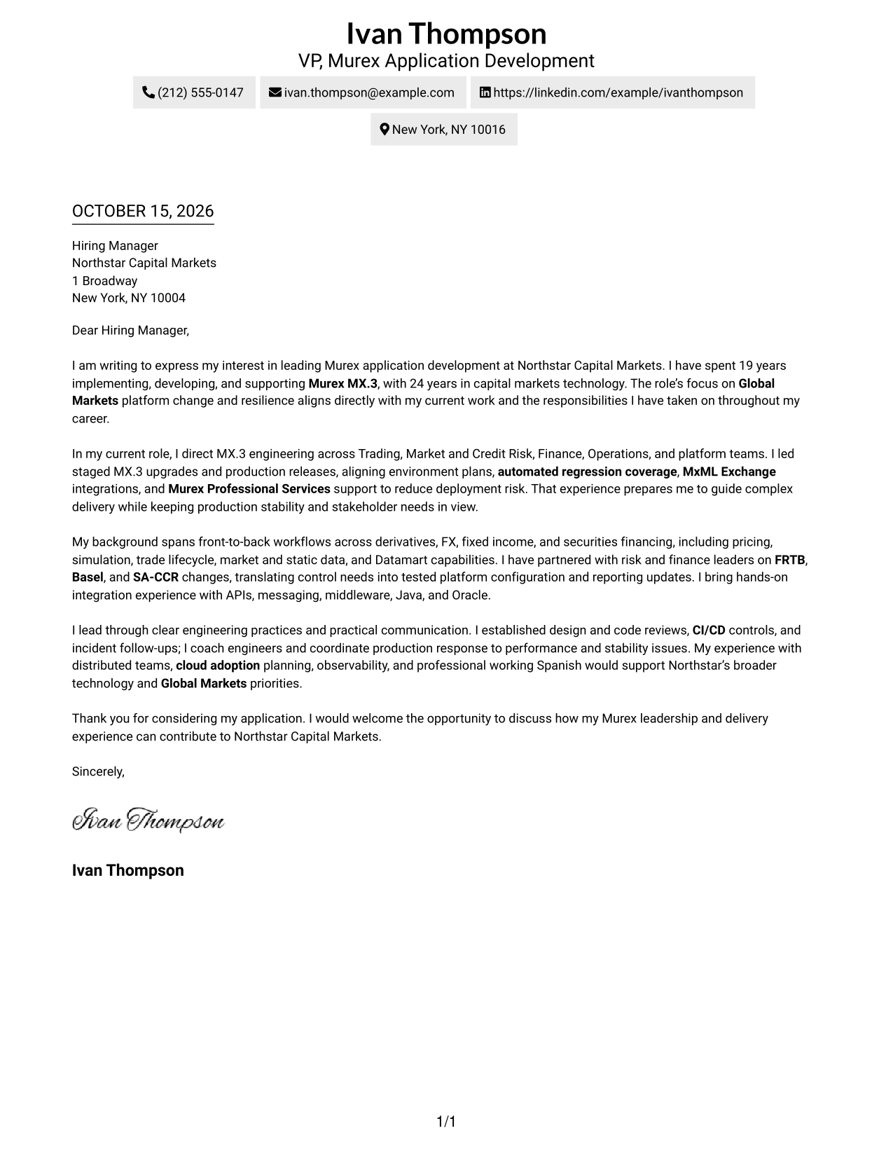 Cover letter example — page 1