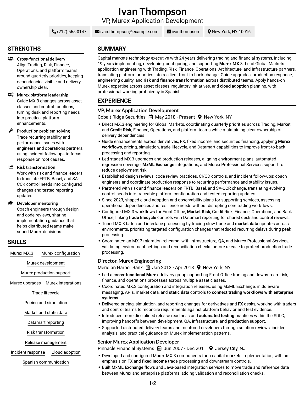 Resume example — page 1