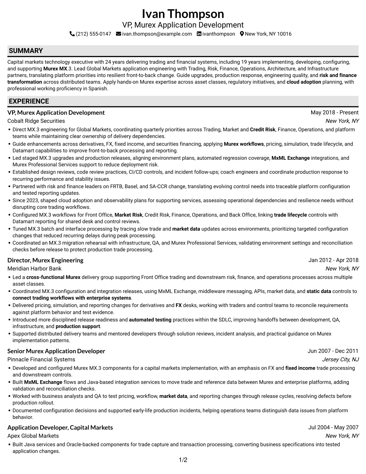 Resume example — page 1