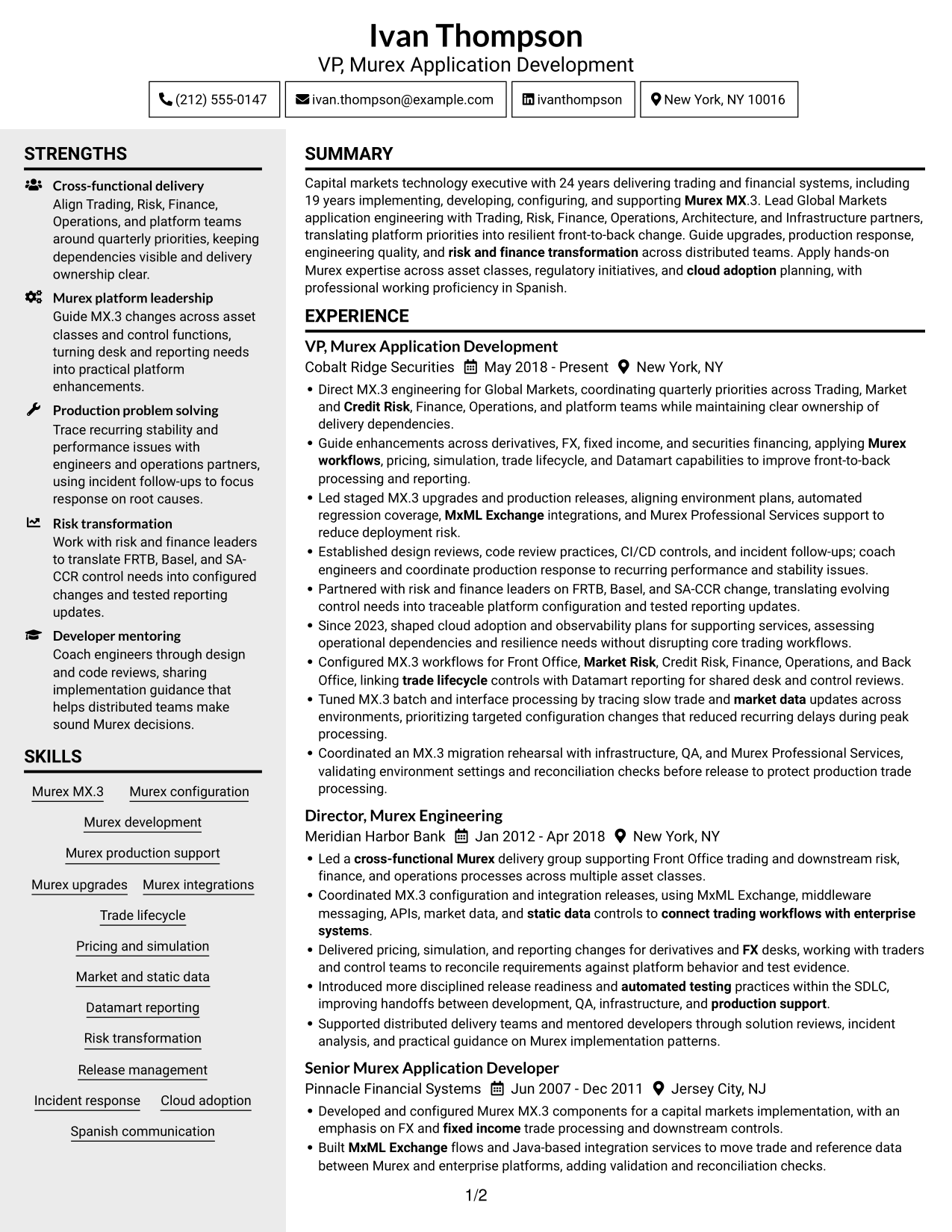 Resume example — page 1