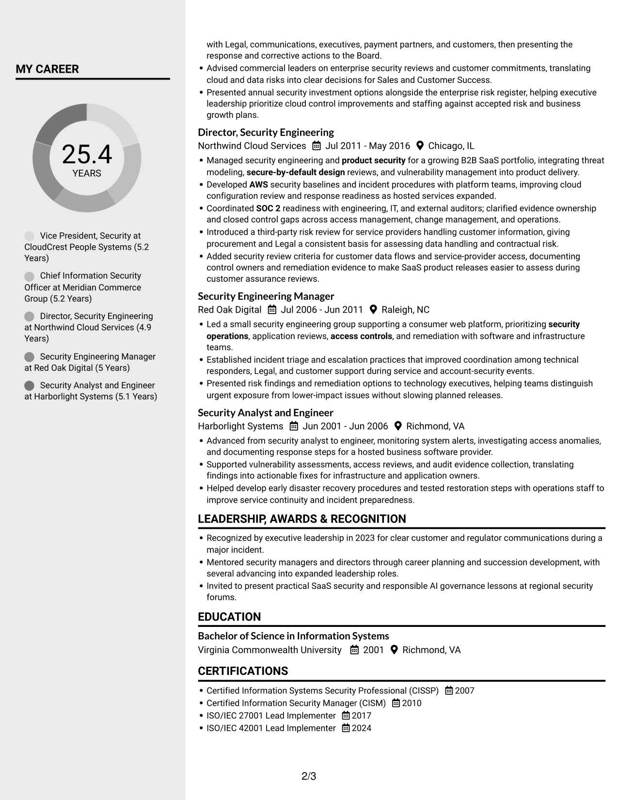 Resume example — page 2