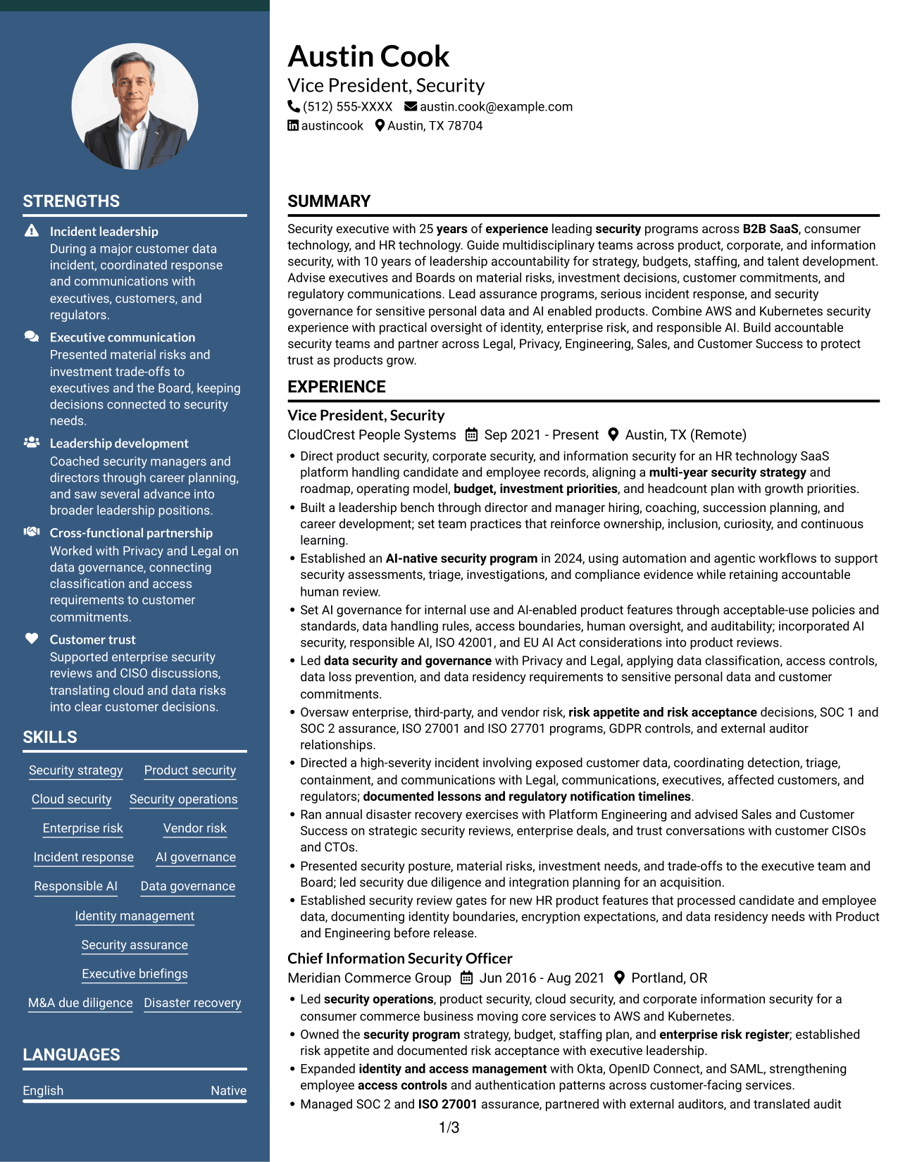 Resume example — page 1