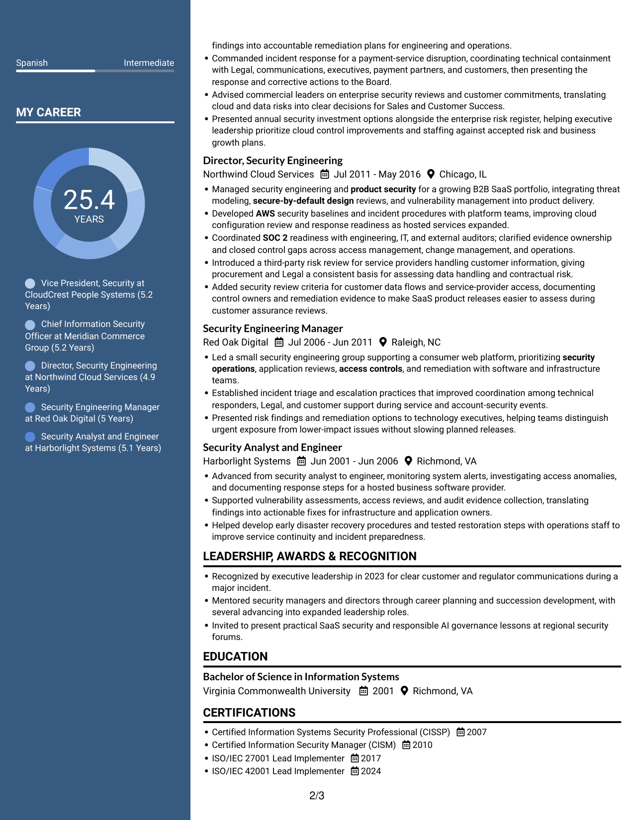 Resume example — page 2