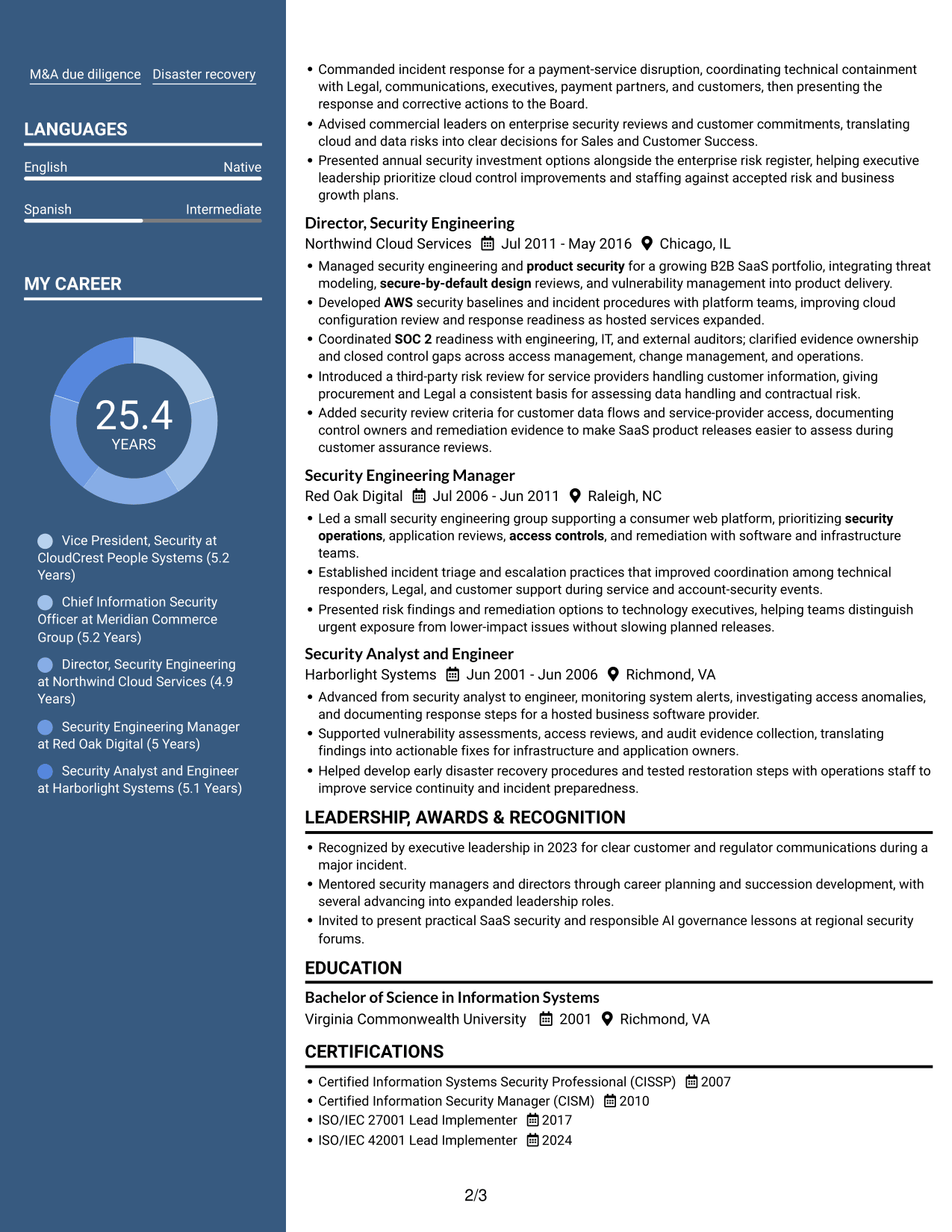 Resume example — page 2