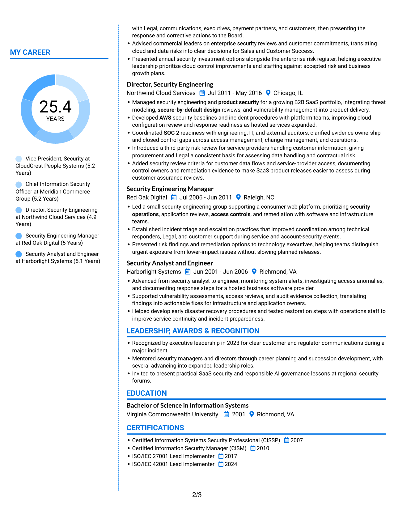 Resume example — page 2