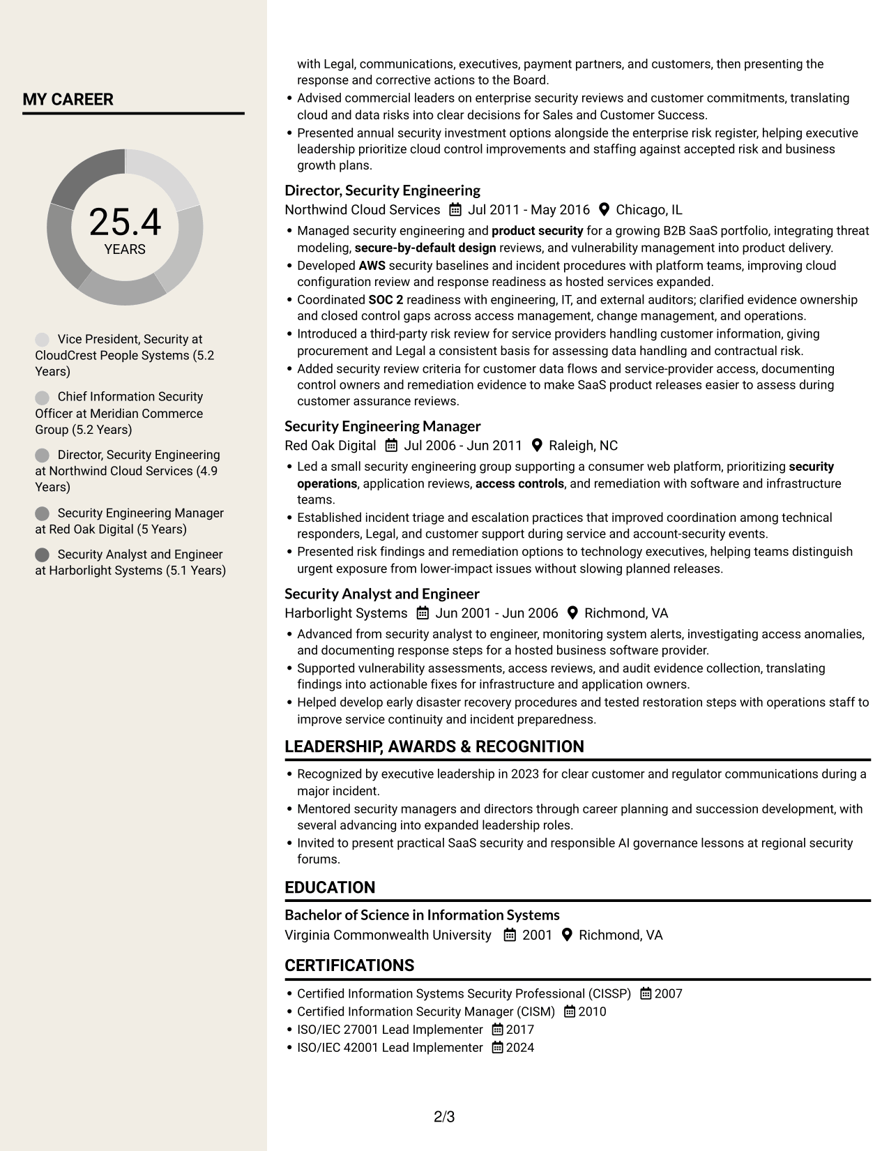 Resume example — page 2