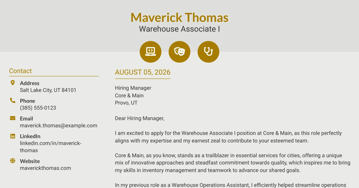 30+ Warehouse Associate I Cover Letter Templates with Example 2026