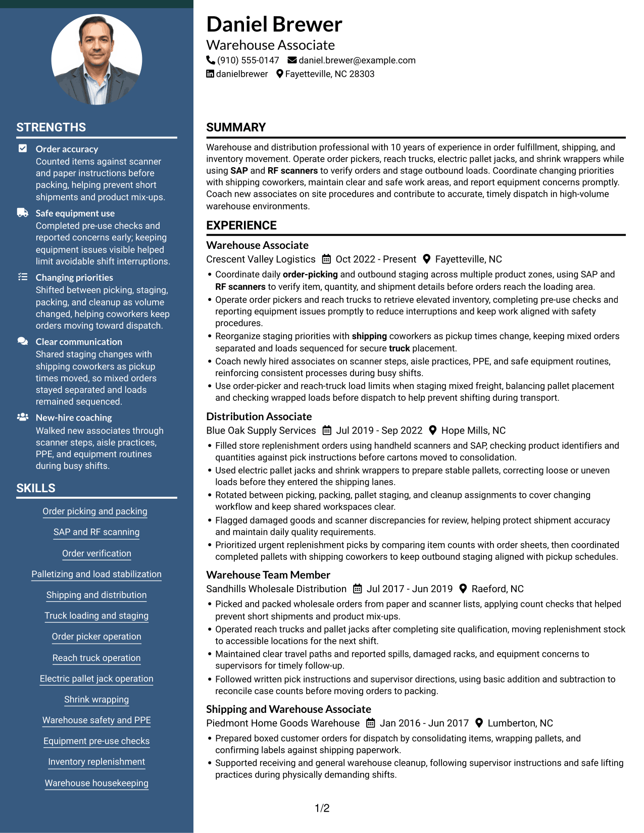 Resume example — page 1