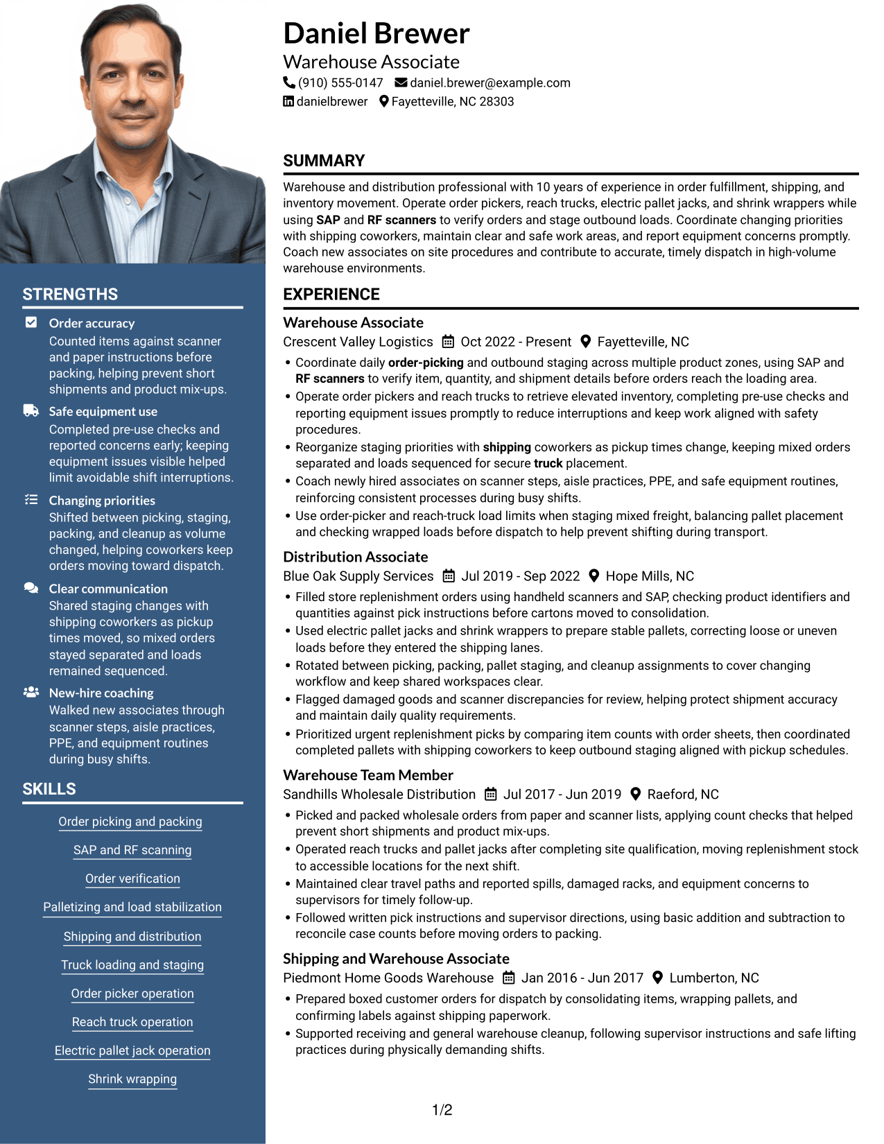 Resume example — page 1