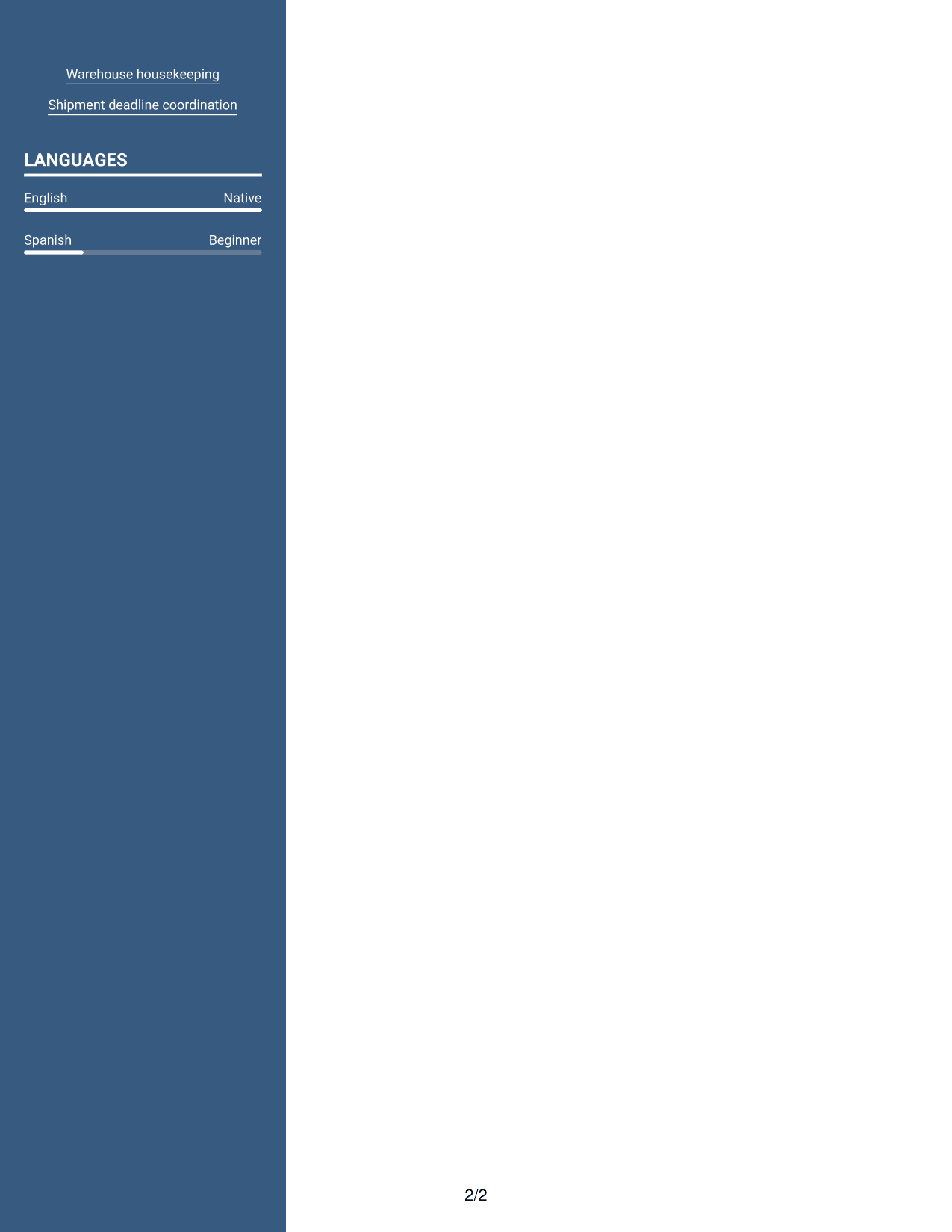 Resume example — page 2
