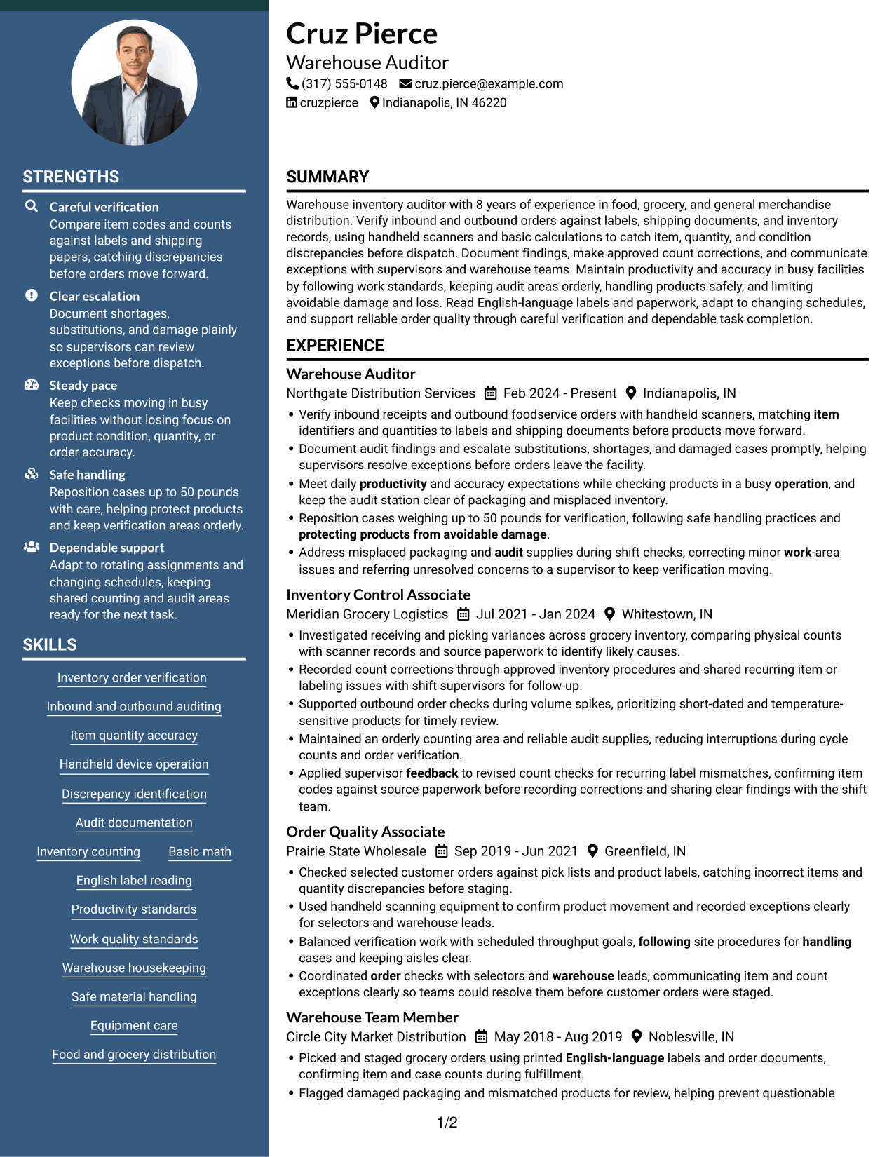Resume example — page 1