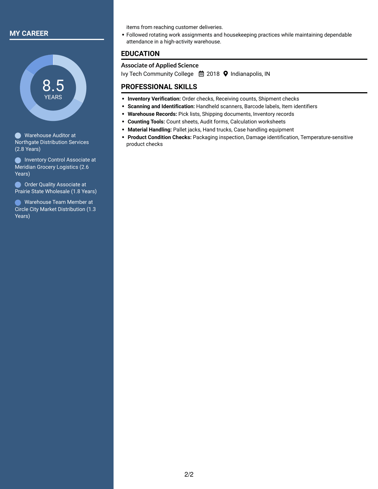 Resume example — page 2